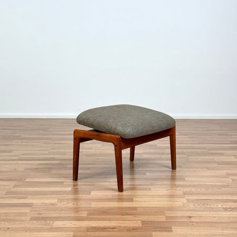 Armchair and stool in teak by Stokke Møbelfabrikk, 1950s-60s, Norway - Beyo Vintage