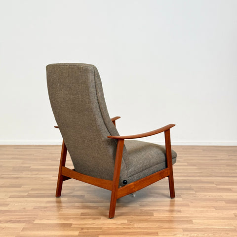Armchair and stool in teak by Stokke Møbelfabrikk, 1950s-60s, Norway - Beyo Vintage