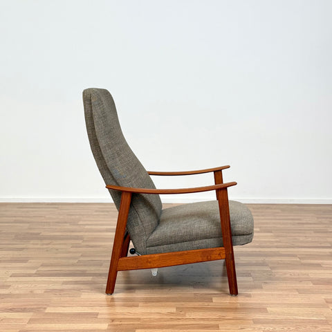Armchair and stool in teak by Stokke Møbelfabrikk, 1950s-60s, Norway - Beyo Vintage