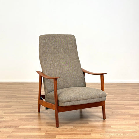 Armchair and stool in teak by Stokke Møbelfabrikk, 1950s-60s, Norway - Beyo Vintage