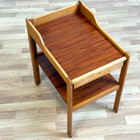 Bedside table in teak and beech by C.A. Acking for Bodafors, 1960s-70s, Sweden - Beyo Vintage