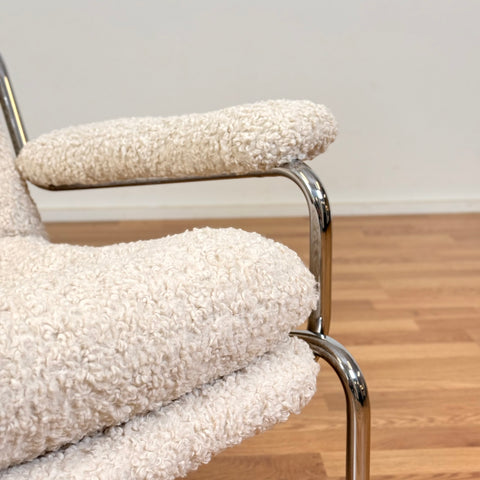 Chrome armchair in teddy, 1970s