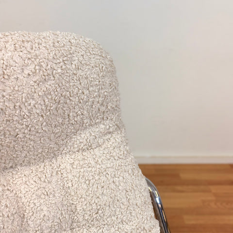 Chrome armchair in teddy, 1970s