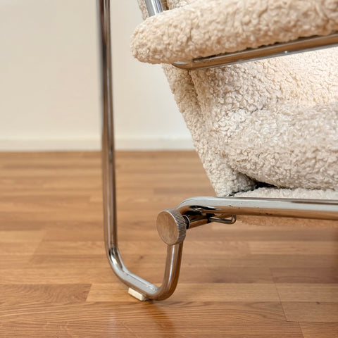 Chrome armchair in teddy, 1970s