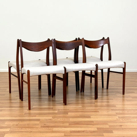 Set of 6 dining chairs in rosewood by Glyngøre Stolefabrik, 1950s-60s, Denmark - Beyo Vintage