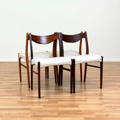 Set of 4 dining chairs in rosewood by Glyngøre Stolefabrik, 1950s-60s, Denmark - Beyo Vintage