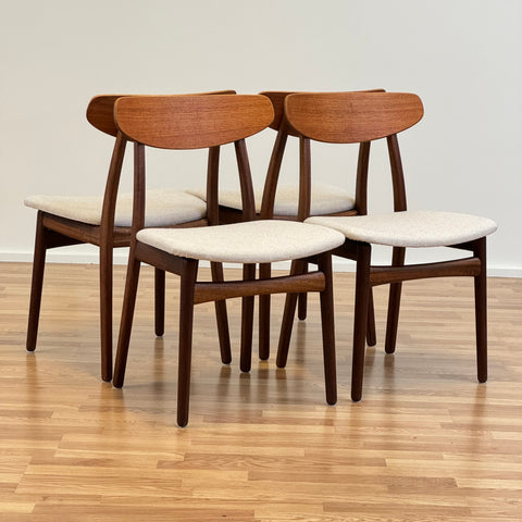 Set of 4 dining chairs, teak & mahogany - Beyo Vintage