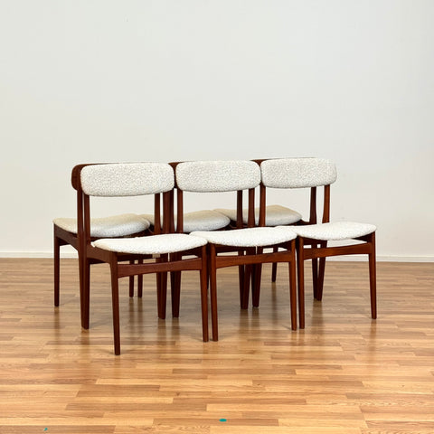 Set of 6 dining chairs in teak by B. Rasmussen, Thorso Mobelfabrik, 1950s-60s, Denmark