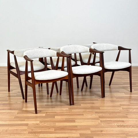 Set of 6 dining chairs, model 213, by Th. Harlev for Farstrup Møbler, 1950s-60s, Denmark - Beyo Vintage