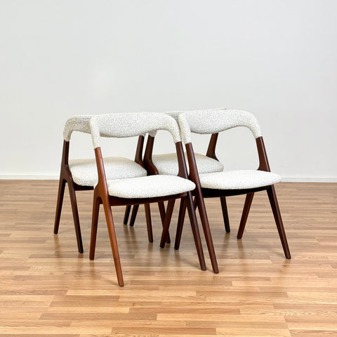 Set of 8 dining chairs "Sonja Chair" in teak by Johannes Andersen for Vamo, 1950s-60s, Denmark - Beyo Vintage