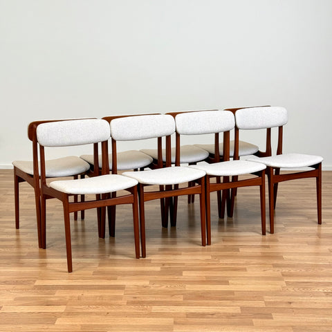 Set of 8 dining chairs in teak by B. Rasmussen for Thorso Møbelfabrik, 1950s-60s, Denmark - Beyo Vintage
