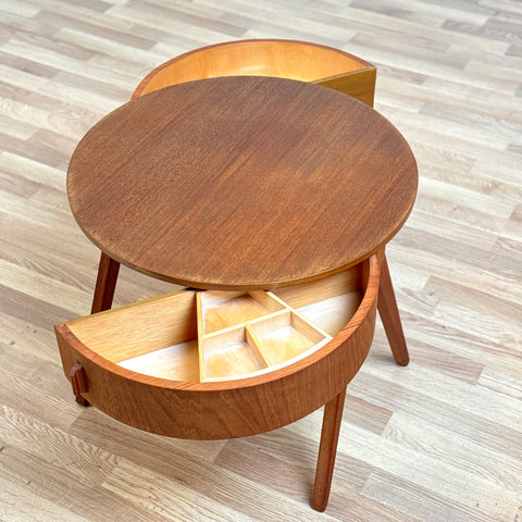 kleiner runder campingtisch Kleiner runder Tisch aus Teakholz, 1950er-60er Jahre, Dänemark