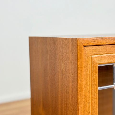 Small storage unit with glass-doors, walnut, Sweden 1960s - Beyo Vintage