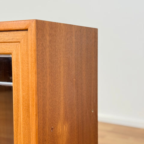 Small storage unit with glass-doors, walnut, Sweden 1960s - Beyo Vintage
