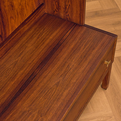 IKEA Excellent Santos Rosewood Bookshelf with Drawer and Brass Handles, base from the other side