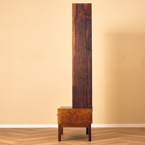 IKEA Excellent Santos Rosewood Bookshelf with Drawer and Brass Handles, side view