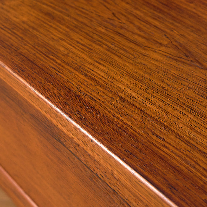 Rosewood Bookshelf with Drawer and Brass Handles, light wear on the edge