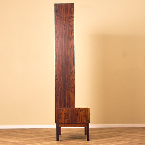 IKEA Excellent Santos Rosewood Bookshelf with Drawer and Brass Handles, other side view