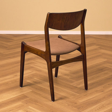 Sorø Stolefabrik Santos Rosewood Dining Chair with Light Brown Leather Seat, back view
