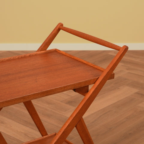 Foldable serving trolley in teak & oak by Fröseke AB Nybrofabriken