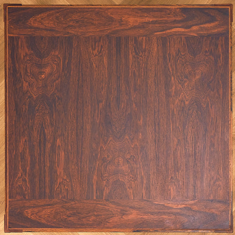 Santos Rosewood Coffee Table with Square Top, top view in Santos rosewood
