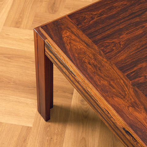 Santos Rosewood Coffee Table with Square Top, close-up of the top edge in Santos rosewood