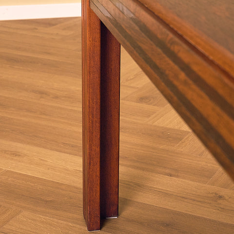 Santos Rosewood Coffee Table with Square Top, close-up of the beech leg