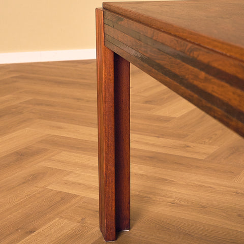 Santos Rosewood Coffee Table with Square Top, close-up of the other leg