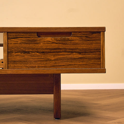 Torbjørn Afdal Santos Rosewood Coffee Table with Glass Display and Drawer, close-up of the drawer front