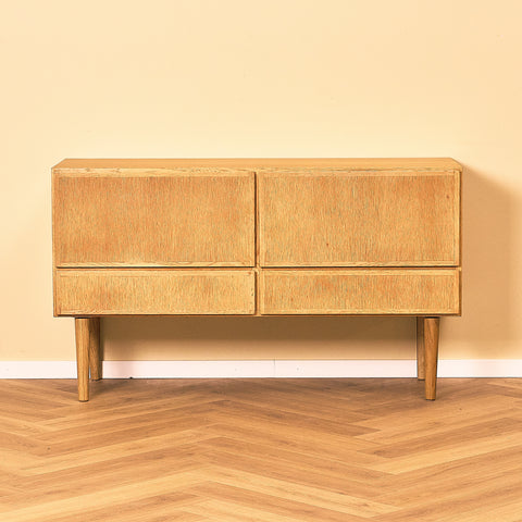 Danish Oak Sideboard with Four Drawers, front view
