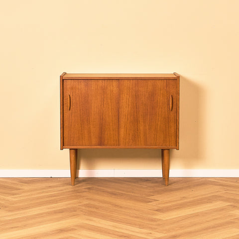 Swedish Teak Cabinet with Sliding Doors, front view