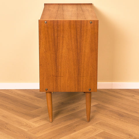 Swedish Teak Cabinet with Sliding Doors, side profile