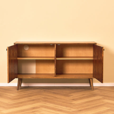 Danish Santos Rosewood Sideboard, front view with both doors open