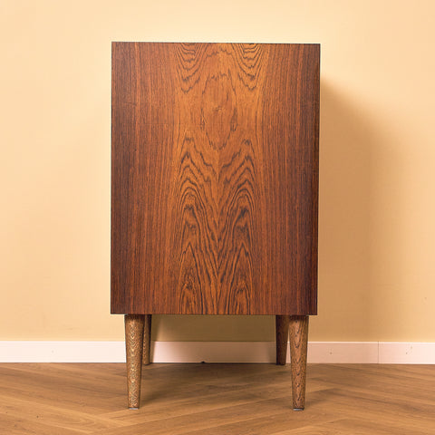 Danish Santos Rosewood Chest of Five Drawers, side profile