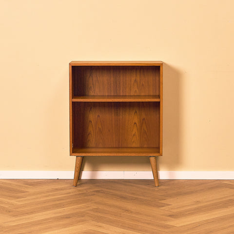 Compact Danish Teak Bookshelf, front view