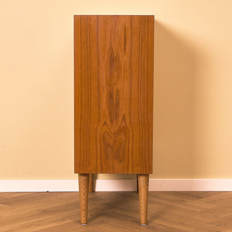 Compact Danish Teak Bookshelf, side profile