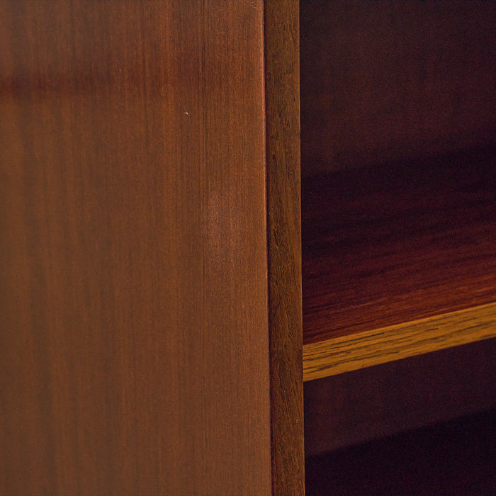 Bramin Santos Rosewood Bookshelf, close-up of the shelf edge in Santos rosewood