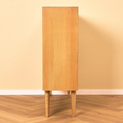 Danish Oak Bookshelf with Record Dividers, side profile
