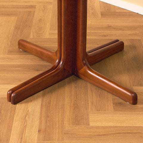 Extendable Danish Mahogany Dining Table, close-up of the pedestal base