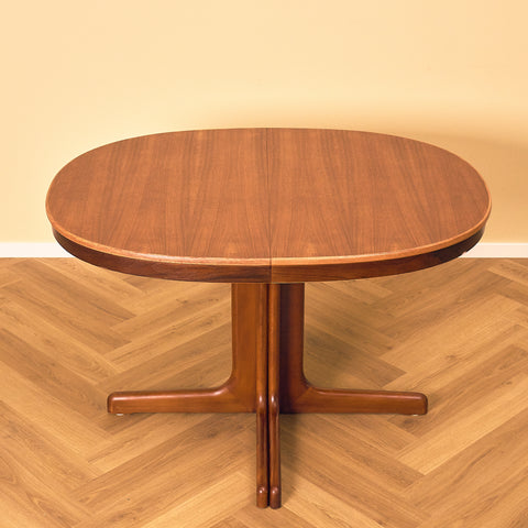 Extendable Danish Mahogany Dining Table, end view