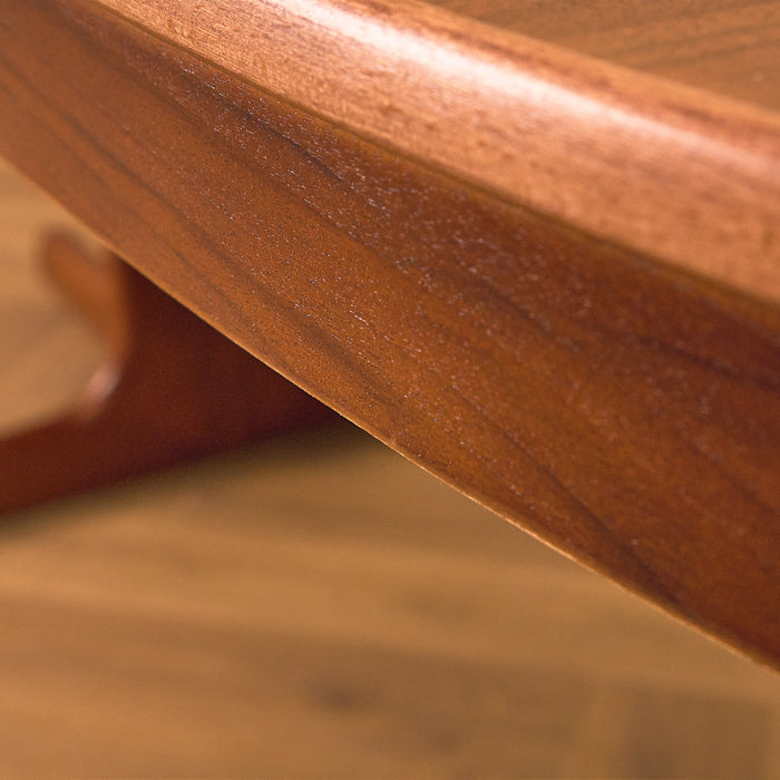 Extendable Danish Mahogany Dining Table, small chips along the edge of the top