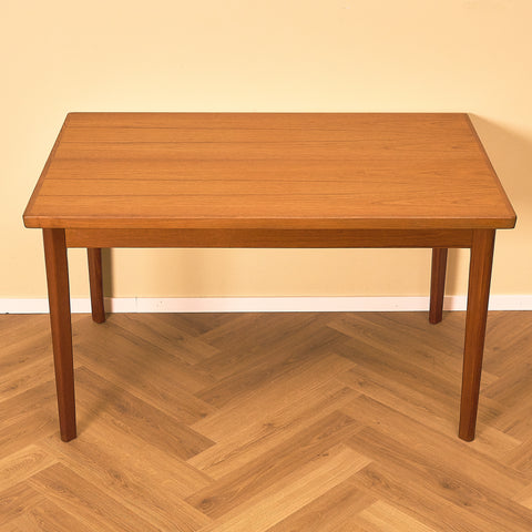 Danish Teak Draw-Leaf Dining Table, side view