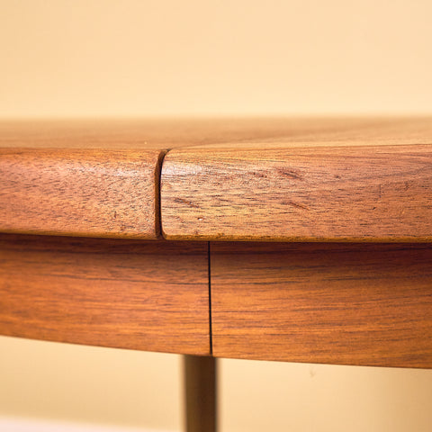 Round Walnut Extendable Dining Table
