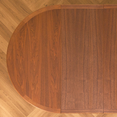 Round Walnut Extendable Dining Table
