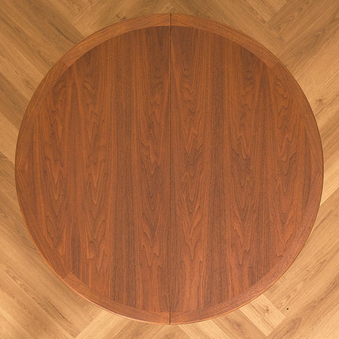 Round Walnut Extendable Dining Table