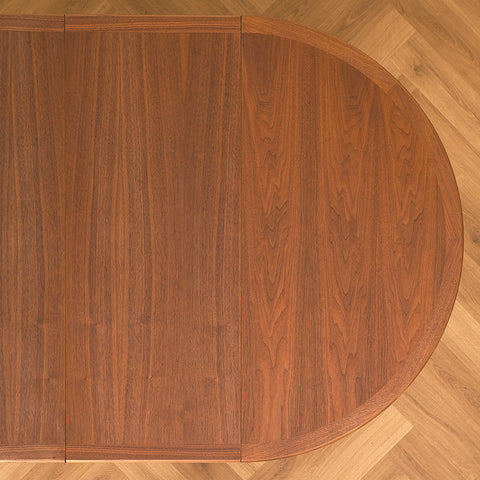 Round Walnut Extendable Dining Table