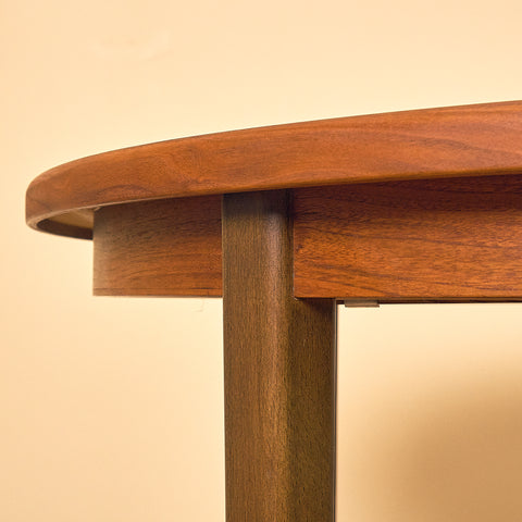 Round Walnut Extendable Dining Table
