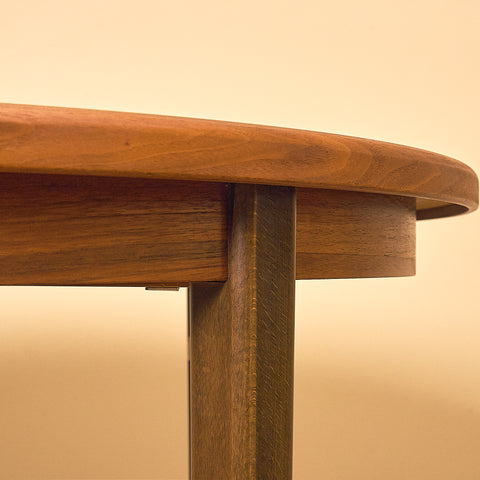 Round Walnut Extendable Dining Table
