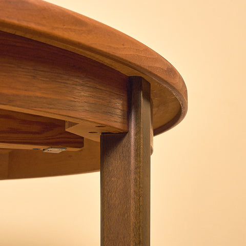 Round Walnut Extendable Dining Table