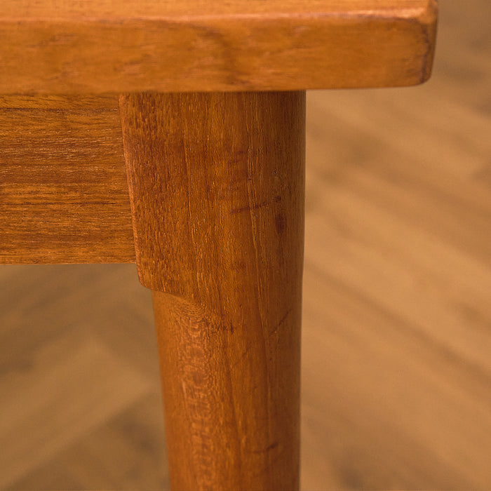 Danish Teak Dining Table with Lipped Top, light marks at the leg joint